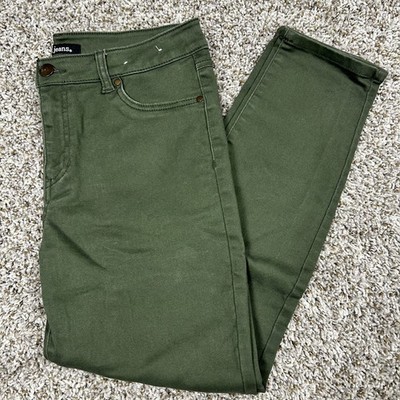 d.jeans Womens Jeans Size 8 Olive Green Stretch Skinny Straight Leg Pants Pocket