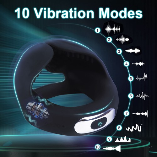 Penis Cock Ring Vibrating Stronger Erection Testicles Stimulates Sex Toy For Men - Picture 2 of 15