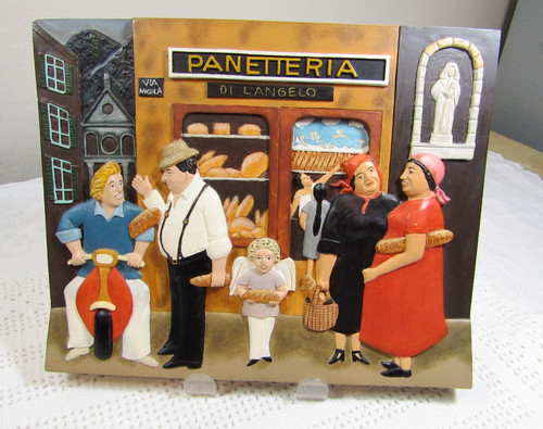 1999 Reco 3D Plaque Shops with a View "Panetteria" Based on Guy Buffet Painting