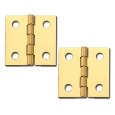 Stanley Solid Brass Miniature Broad Hinge 1" Long  x 1" Open (2 Pair)