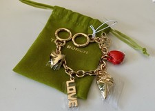 NWT TORY BURCH WHIMSY HEART CHAIN PURSE CHARM KEY FOB JEWELRY