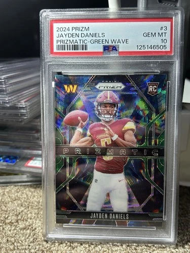 Jayden Daniels Rookie PSA 10- Prizmatic-Green Wave- 2024 Prizm #3