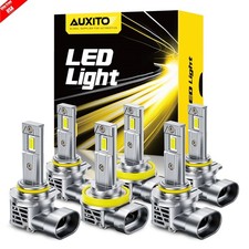 AUXITO 9005 9006 H11 LED Headlight Bulbs Kit 6500K High Low Beam 330000LM Bright