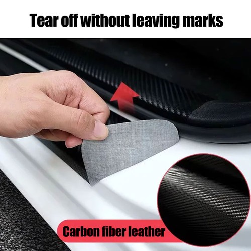 4x Luminous Carbon Fiber Car Door Sill Protective Strip Sticker Trim Accessories - Bild 3 von 10