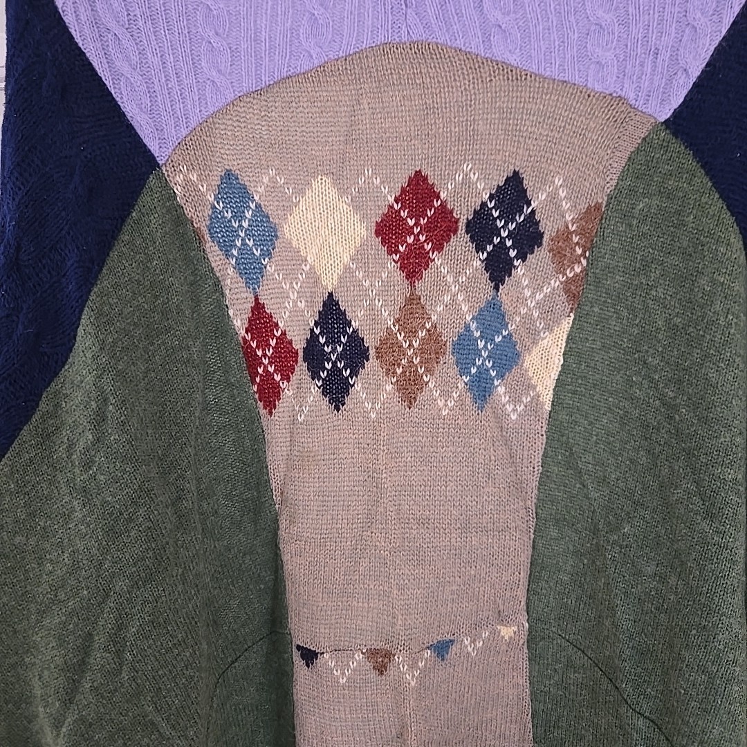 Preloved Handcut Reclaimed Wool Patchwork Open Ca… - image 7