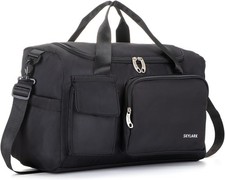 Skylark Womens Mens Sports Gym Bag Duffle Bag with Shoes Compartment, Weekender