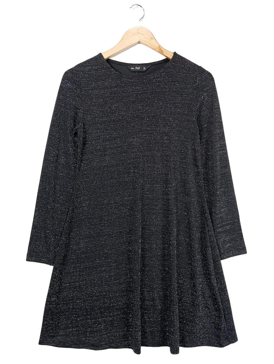 Robe Femme F&F Signature - Taille UK 12, Camel Et Noir - Doublée - Occasion Très Bon état
