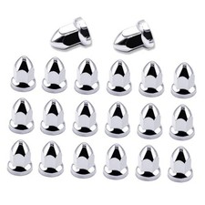 Chrome Lug Nut Covers 33 mm Chrome Flat Nut Cover Caps Push on Fitting ABS