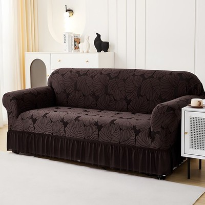 Stretchable Sofa Slipcovers with Skirt Pet Friendly Sofa Couch Covers Easy Fit