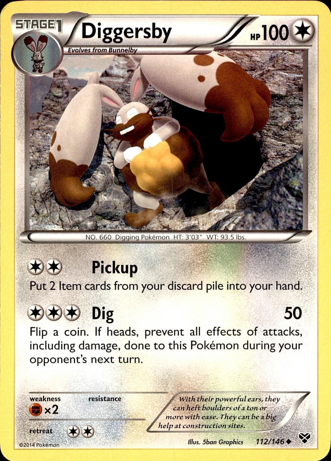 POKEMON DIGGERSBY 112 XY 146 UNCOMMON LP