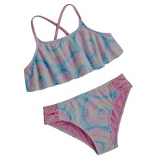 Swimsuit, 2 Piece Set Size 14- Breaking Waves Big Girls Hello Radiance Flounce