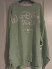 2026 Disney Parks Walt Disney World Mint Green Sweatshirt Pullover Size XL NWT