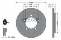 2X Textar Bremsscheibe 92136800 FüR Suzuki