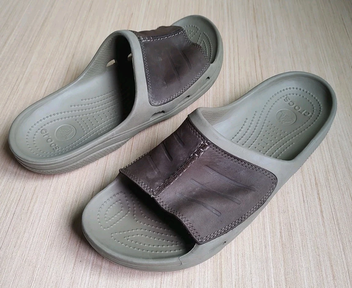 Crocs Slide Leather Upper Sandals for Men for sale - eBay display picture 2