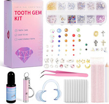 Tooth Gem Kit, DIY Crystals Jewelry Kit, 374 PCS Gem 26 Shapes Professional Cool