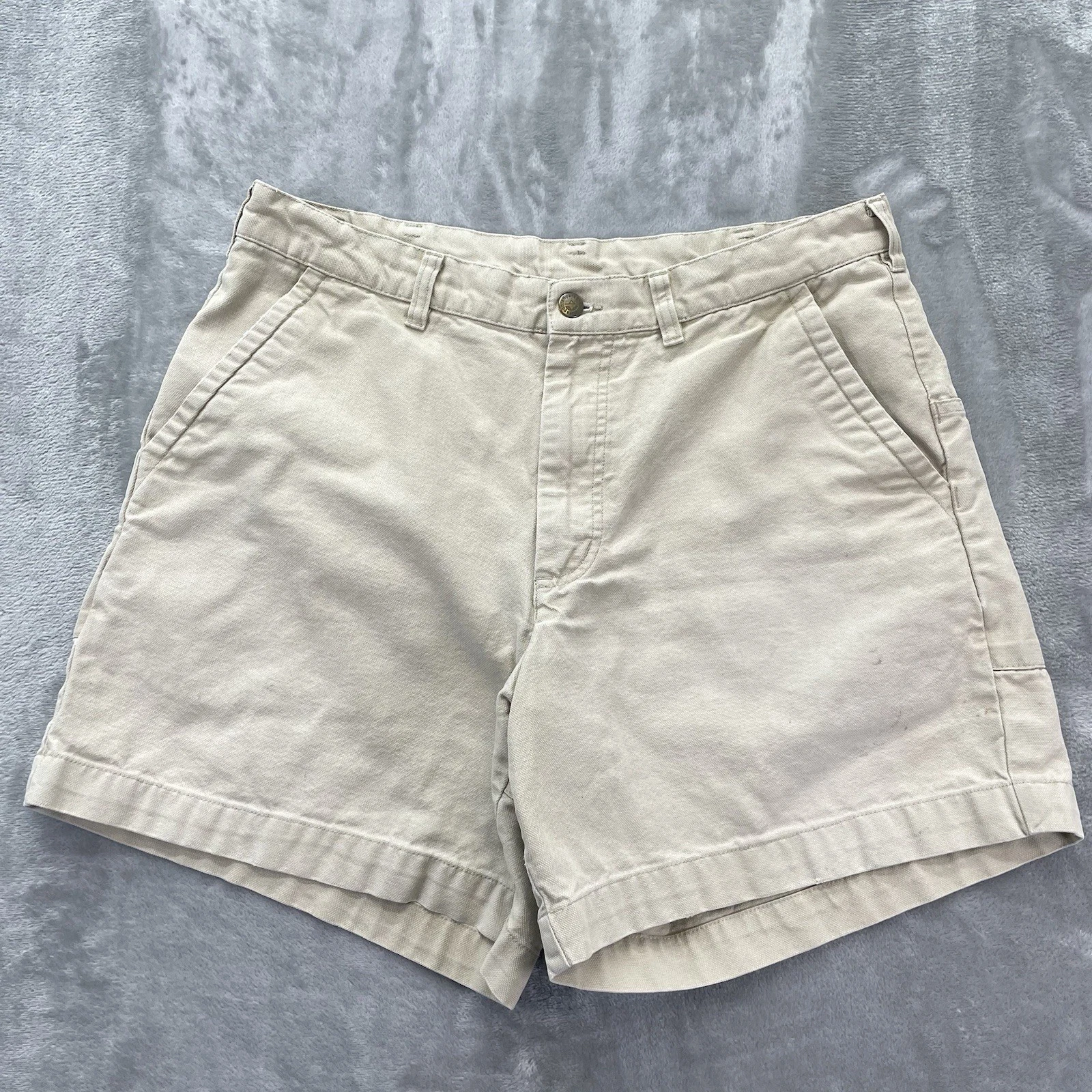 Patagonia Shorts Men 36 Stand up Organic Canvas Hiking Gorpcore FITS 34 TAN 6.5"