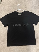 Fear Of God Essentials T Shirt Womens Black Crop Top Size S
