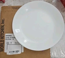 Corelle Winter Frost Plates White Dinner 10-1/4" Dia. (Pack of 6) CRLE-6003893