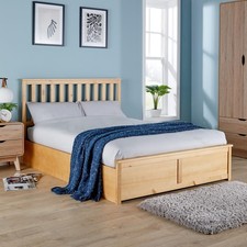 Ottoman King Size Storage Bed Pine End Lift Frame Gas Lift Furniture Seconds