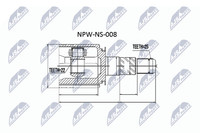 NTY Gelenksatz Antriebswelle NPW-NS-008 FüR Infiniti Nissan GT R35 Nismo EX FX