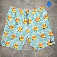Neff Swimsuit Men's Rubber Ducky Water Ripple 19" Hot Tub Board Shorts Size XL
