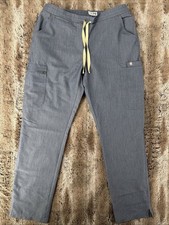 Figs Technical Women s Yola Skinny Scrub Pants Medium Gray Blue Denim Look