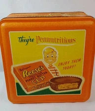 Collectible Reeses Peanut Butter Can with Lid 1997