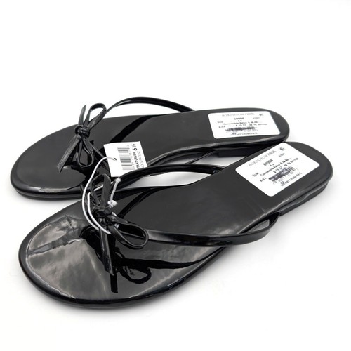 Seychelles Wish List Women's Bow Thong Flip Flops Sandals Black Size US6.5 EU37