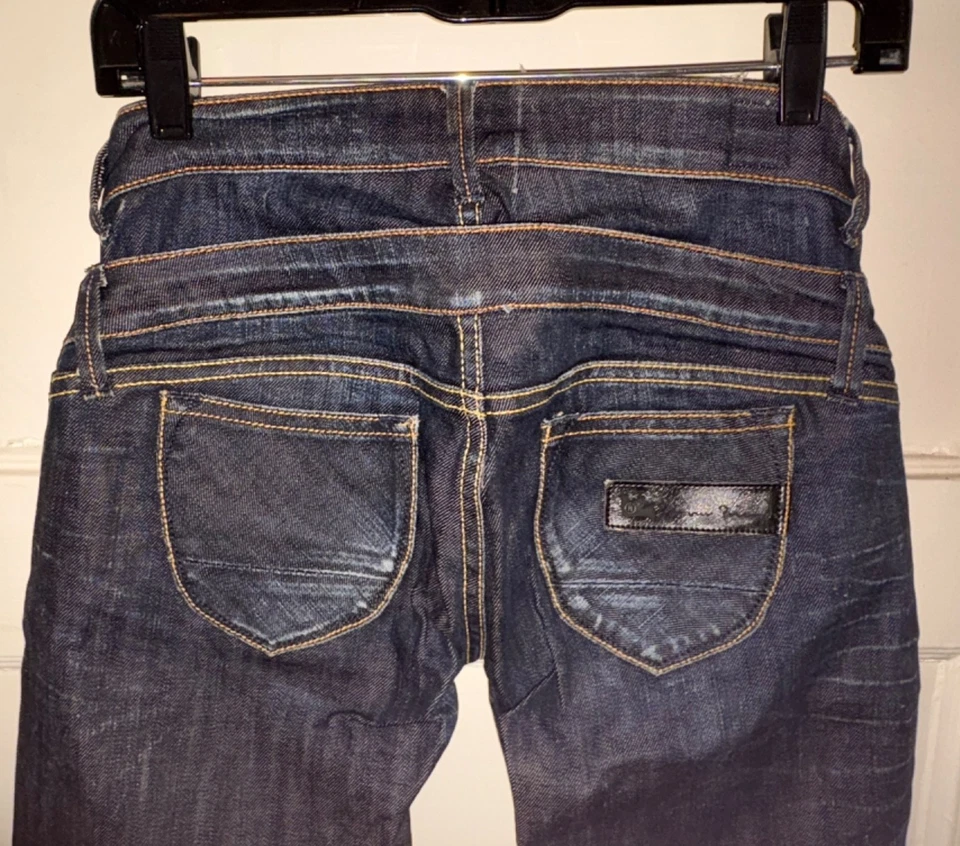 Pantalones de mezclilla clásicos Blue Bird Premium - lavado oscuro - para mujer - L: 26-32  Foto 4 de 4