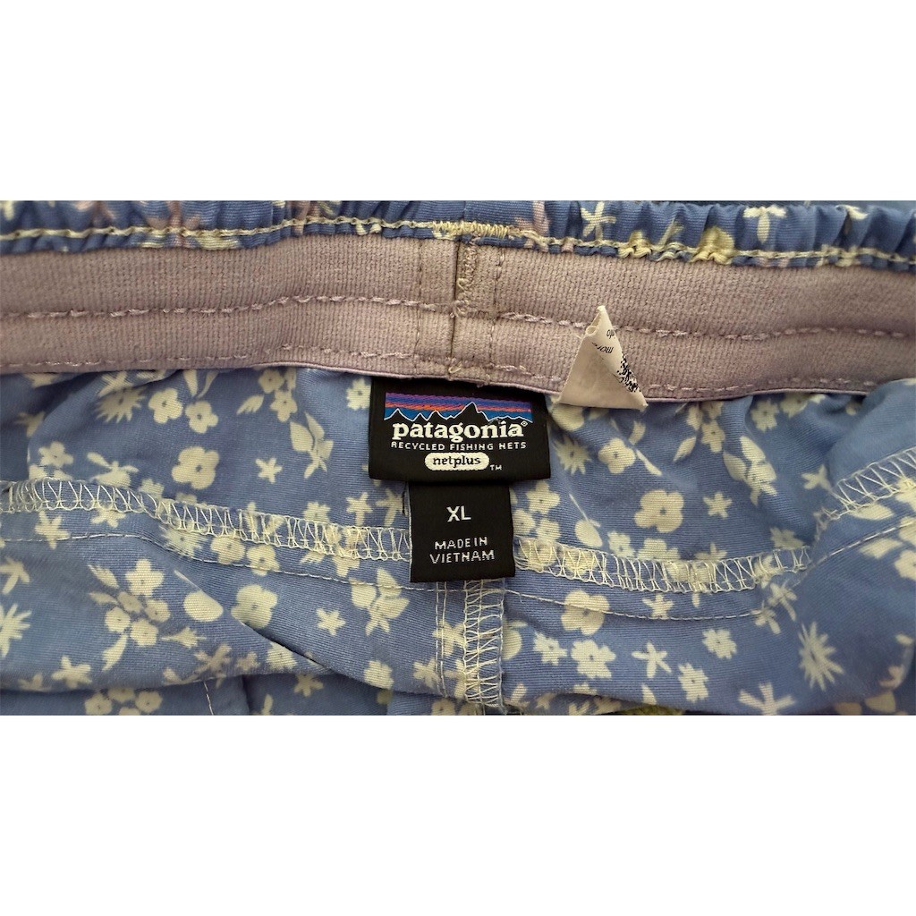 Patagonia Baggies Shorts Womens XL Blue Floral Drawstring Elastic Waist thumbnail 4