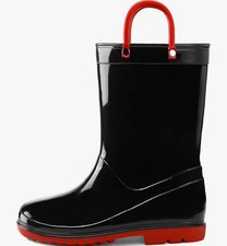 Girls Boys Rain Boots Waterproof With Easy On Handles For...Size 6...60 OFF