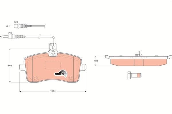 Bremsbelagsatz FÜR Peugeot 407 (6D ), Peugeot 407 SW (6E , 6D ) - TRW GDB1594-image