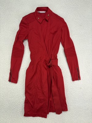 dvf wrap dress red $325 NEW Diane von Furstenberg DVF Kiss Gildred Black Red Lip Wrap SILK Dress 8