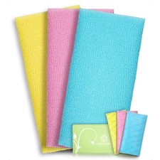 Exfoliating Washcloth Back Scrubber, 3 Pack