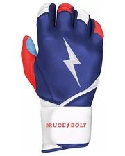 BRUCE BOLT Youth Bear Series Long Cuff Batting Gloves, Red White Blue