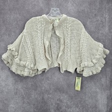 Oshkosh B'Gosh Vintage Knit White Ruffle Poncho Cape Sweater Girls Toddle 3T