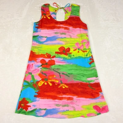 Jams World Kleid Damen XS Mehrfarbig Abstrakt Blumen Träume Ärmellos Hawaii - Bild 1 von 4