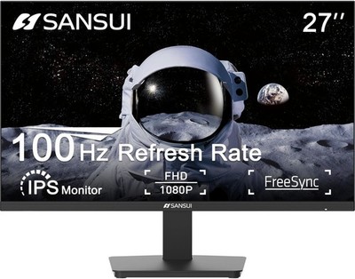 SANSUI 27-Inch IPS Monitor, 120Hz, Full HD 1920x1080, HDMI and DisplayPort, V...