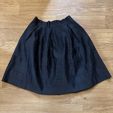 Bebe Skirt Y2K Pleated Flared Elastic Waist Zippered Black Women  s Sz M NWT