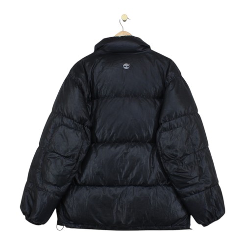 Vintage Timberland Puffer Jacket Mens Size M Black Down Fill Full Zip 90s - Picture 2 of 14