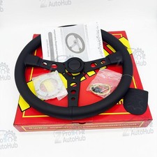 New Momo Black Edition 14inch P5 Small Dish Leather Sport Steering Wheel Us