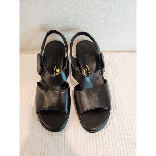 Neu ohne Etikett SAS Tripad bequeme schwarze Ledersandalen 8M hergestellt in den USA verstellbare Riemen - Bild 1 von 7
