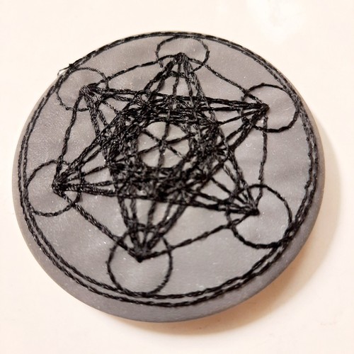Sacral geometry reflective pinback button - Picture 3 of 5