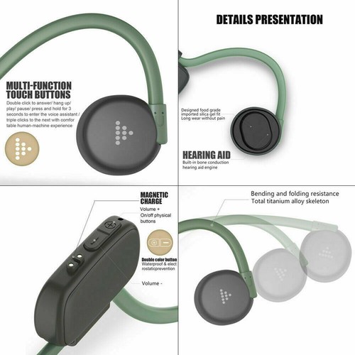 Bone Conduction Zestaw słuchawkowy Bluetooth Bezprzewodowe słuchawki stereo do telefonów komórkowych - Zdjęcie 4 z 13