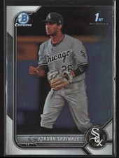 2022 Bowman Draft Jordan Sprinkle BDC-183 1st Chrome | Chicago White Sox