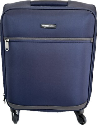 Amazon Basics Expandable Softside Spinner Luggage Suitcase purple 21in 