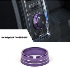 Headlight Switch Knob Cover Trim Decor Ring for Dodge RAM 1500 2010-2017 Purple