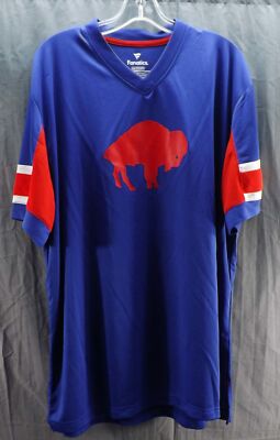 New Fanatics Buffalo Bills Football Men's Throwback Short Sleeve Shirt 3XL