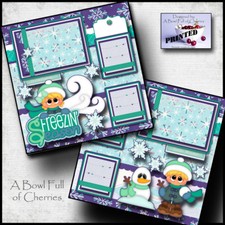FREEZIN' SEASON WINTER 2 premade scrapbook pages paper piecing CHERRY 0045