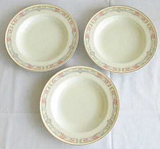 Three Royal Limited Egyptian Shell Pattern Soup Bowls 8.5 Inch Diameter